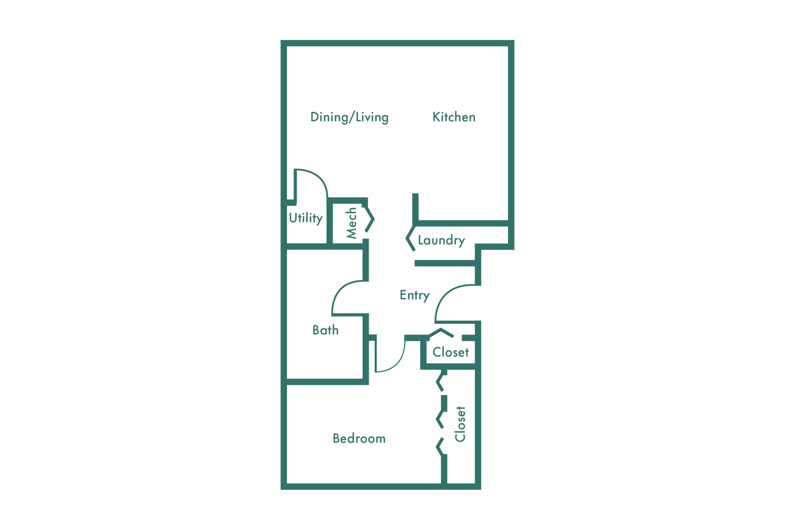 Floor plan for 711 west Alexandrine unit E