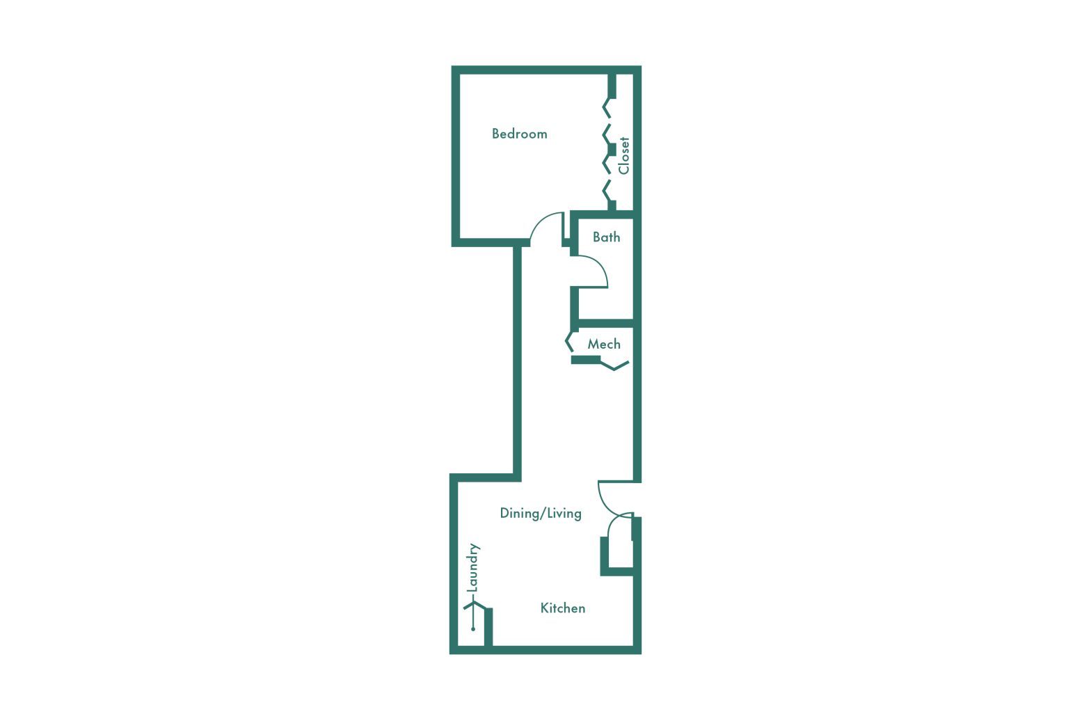 Floor plan for 711 west Alexandrine unit G