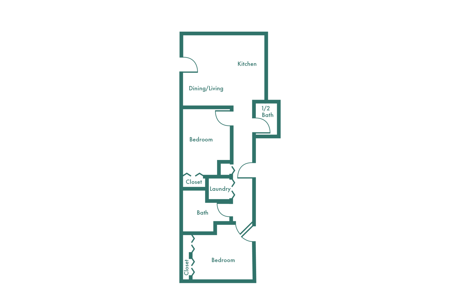 Floor plan for 711 west Alexandrine unit H